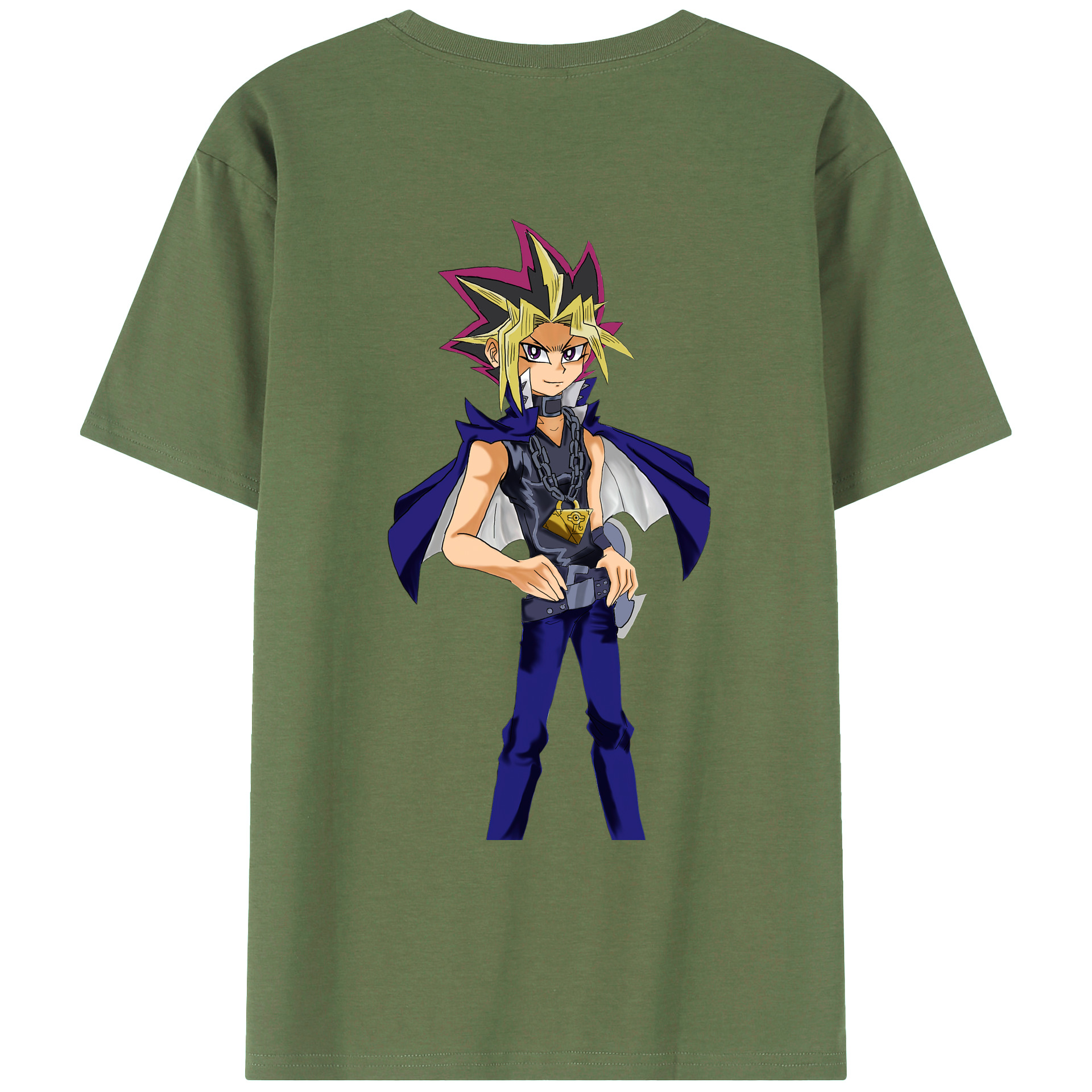 （画像用） 遊☆戯☆王 Yu-Gi-Oh! 綿100％ メンズ半袖Tシャツ（バックプリント） 通気性